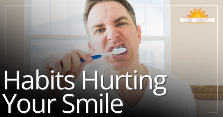 man brushing teeth